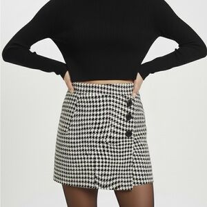 Anthropologie Maeve Black & White Checkered Mini Skirt Medium